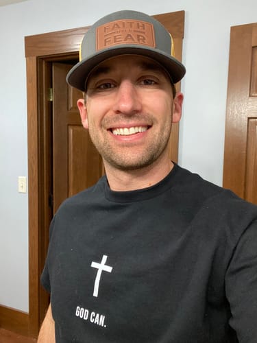 Customer photo review of Faith Over Fear Leather Patch 7 Panel Hats
