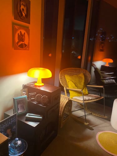 Customer photo review of Puffball Lamp | Blood Orange