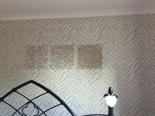 Customer photo review of Zahara - Tiger Print Wallpaper - Metallic Grey - Discontinuing