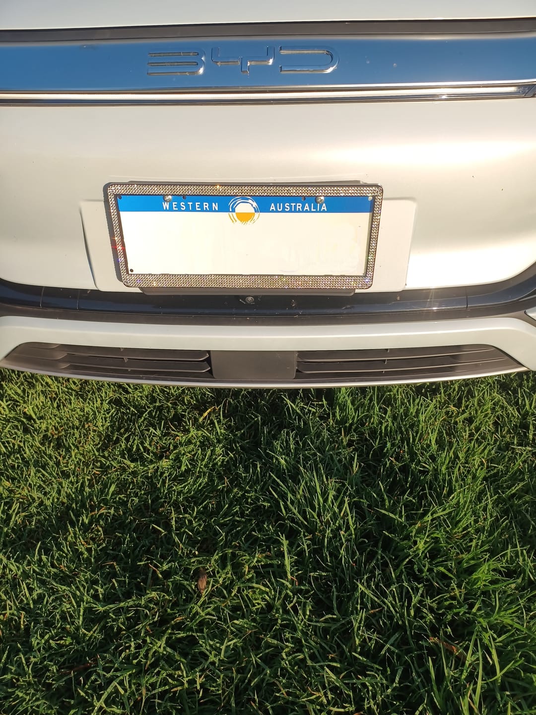 Customer photo review of Bling Number Plate Frames