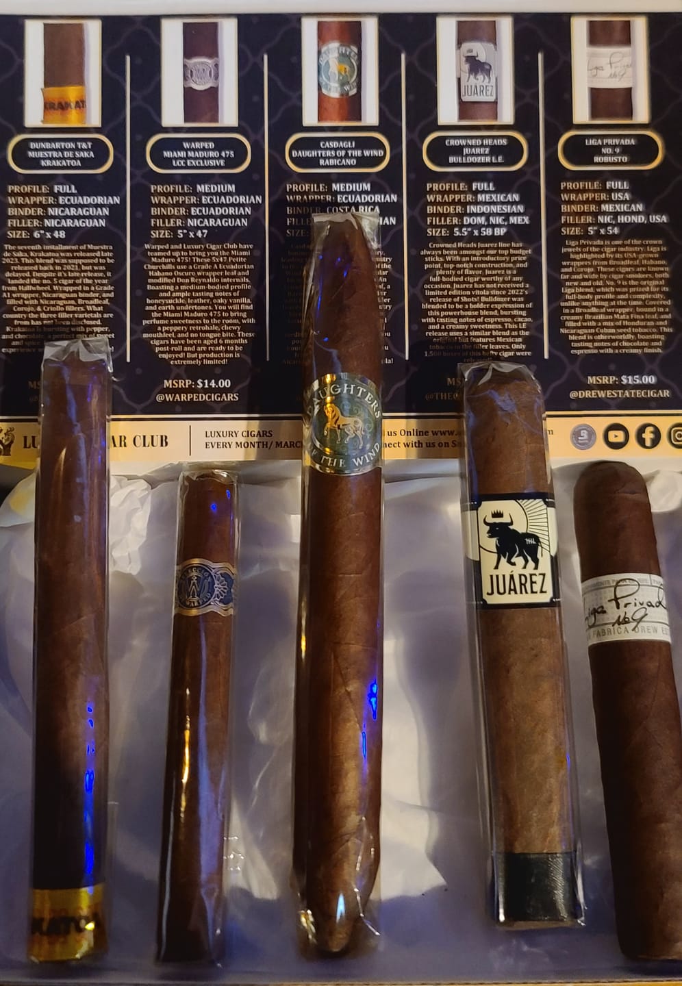 Customer photo review of Sapphire Subscription Luxury Cigars Monthly
