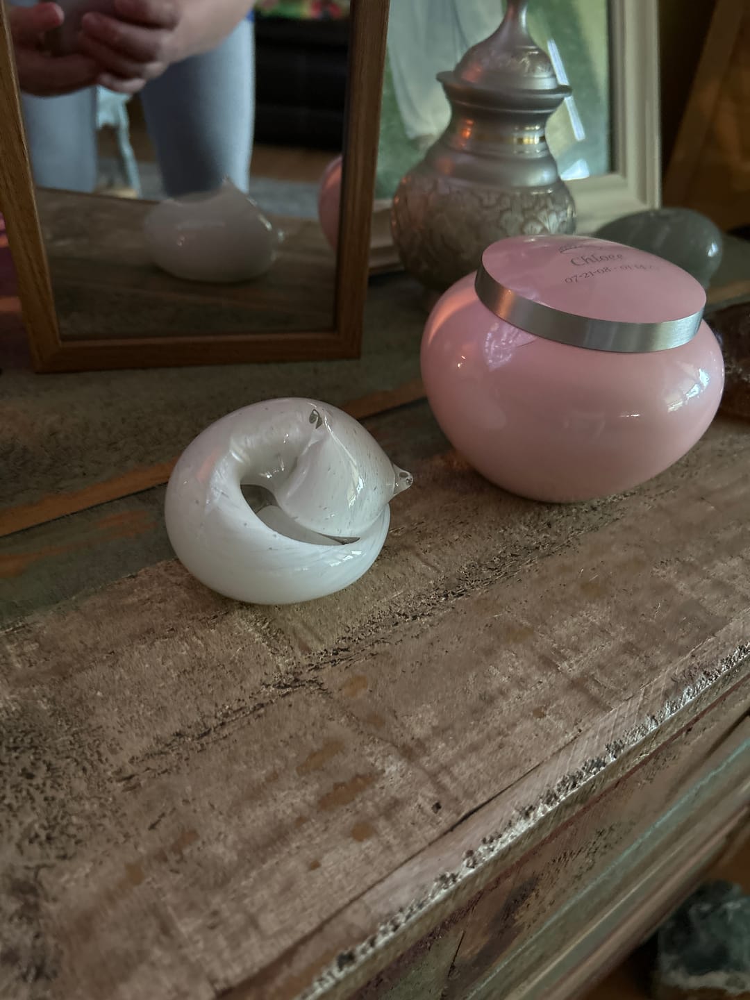 Customer photo review of Sleeping Cat with Infused Cremation Ashes