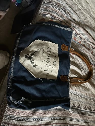 Customer photo review of Denim Boho Chic Canvas Shoulder Bag