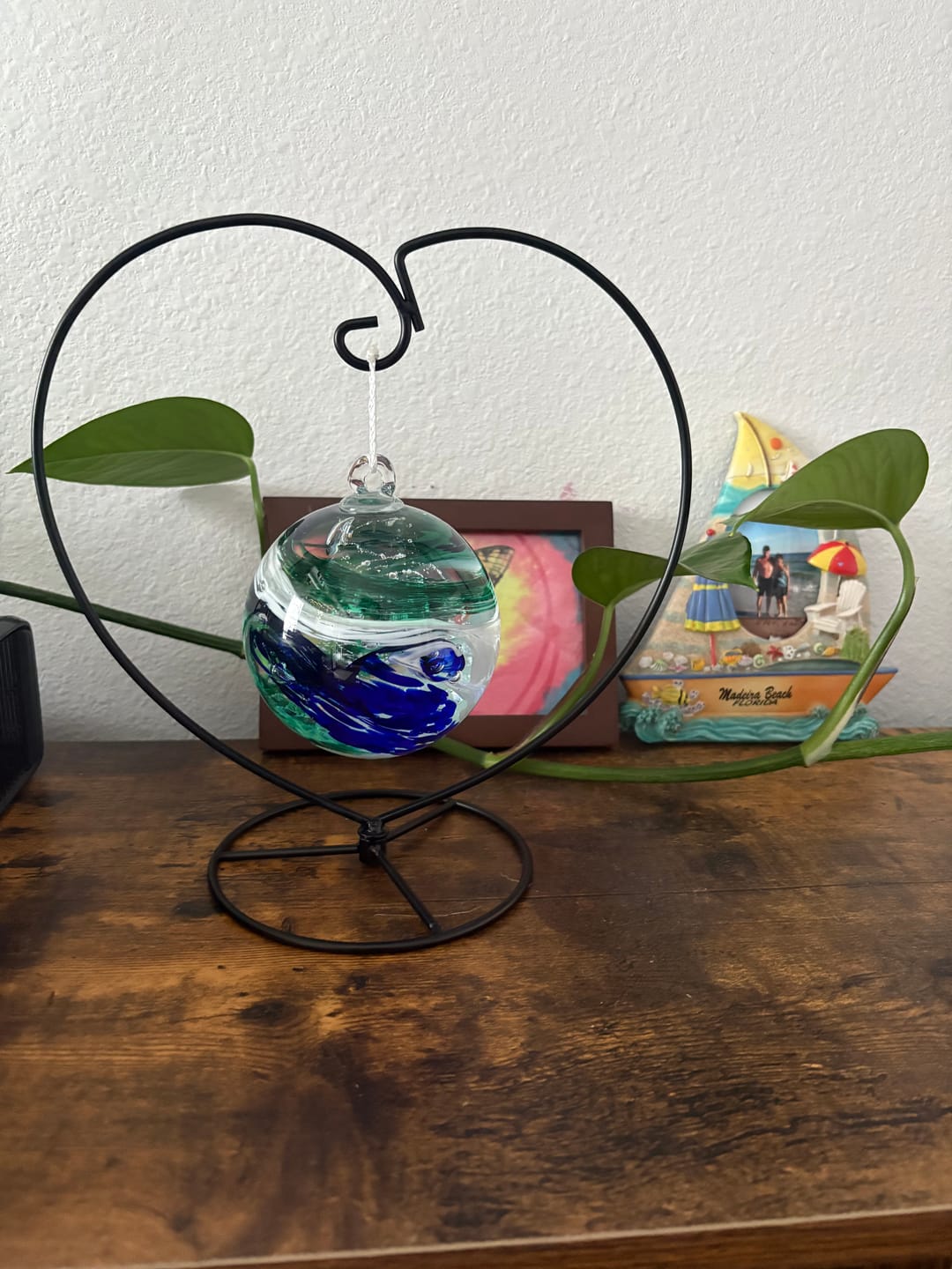 Customer photo review of Tri-Color Glimmer Orb with Cremation Ashes