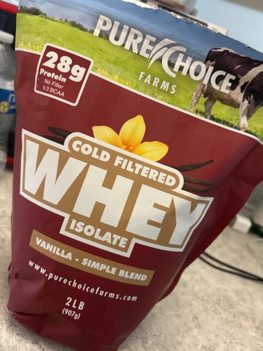 Customer photo review of Whey Protein Isolate with Organic Vanilla