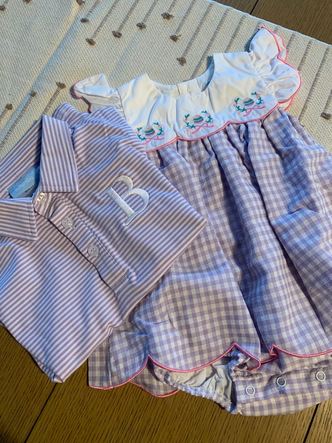Customer photo review of Lavender Stripe Knit Polo