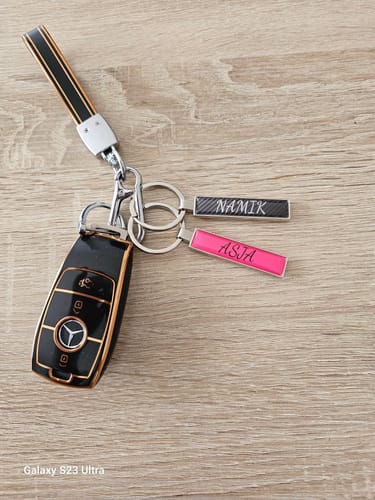 Customer photo review of Metall Schlüsselanhänger personalisiert mit Name, Text, Spruch und Foto