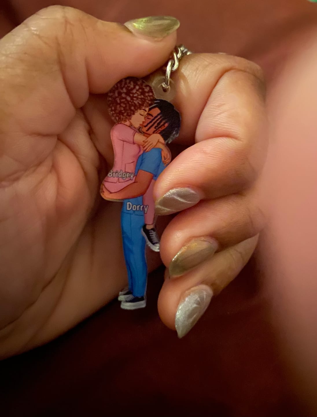 Customer photo review of Personalized Keychain, Couple Portrait, Firefighter, Nurse, Police Officer, Teacher, Gifts by Occupation