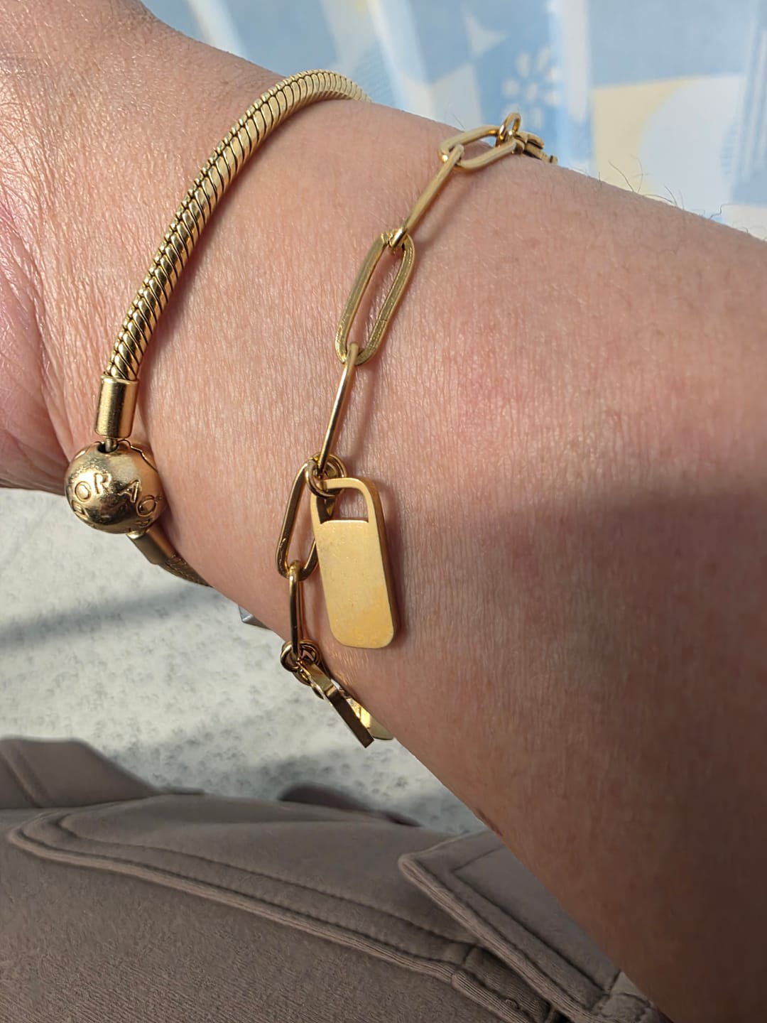 Customer photo review of Personalized Chain Link Bracelet with Custom Name Charms