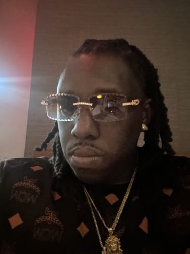 Customer photo review of Made to order: Iced out moissanite Sunglasses