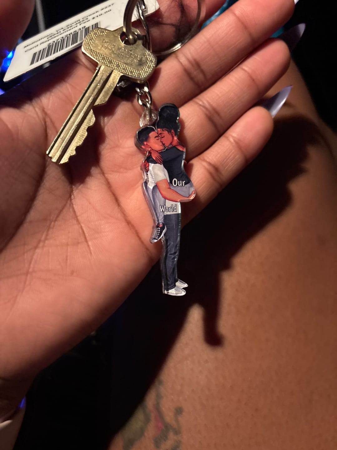 Customer photo review of Personalized Keychain, Couple Portrait, Firefighter, Nurse, Police Officer, Teacher, Gifts by Occupation