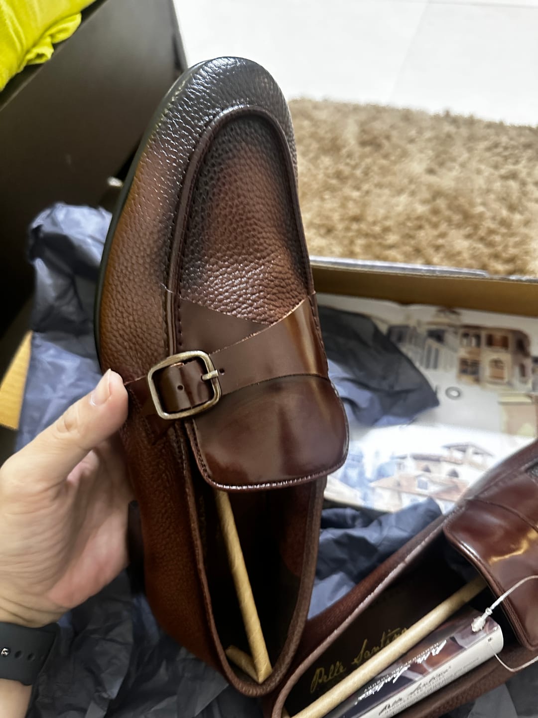 Customer photo review of Brown Milled Single Monk Loafers - Ultra-Flex