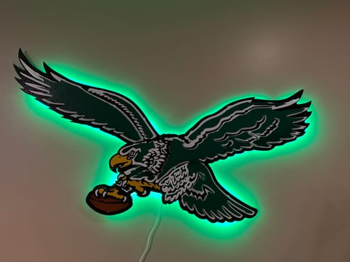 Customer photo review of Philadelphia Eagles "1987" Throwback 3D Vintage Metal Wall Art