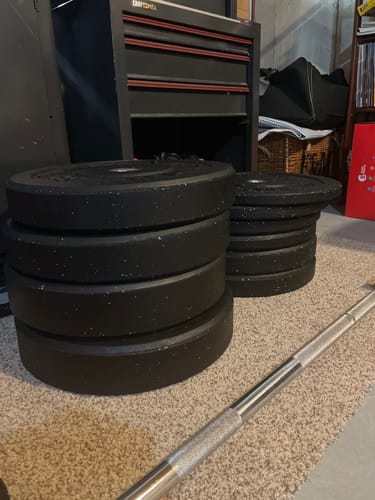 Customer photo review of URA-MAX COLORED Bumper Plate Sets