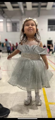 Customer photo review of Girl Formal Dresses Cute Beauty Pageant Sequins Long Sleeve Princess Dresses