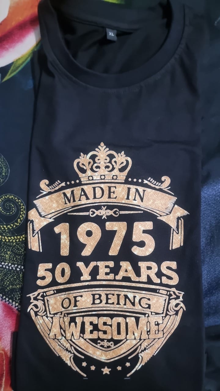 Customer photo review of MADE IN 1975 50 YEARS OF BEING AWESOME PREMIUM QUALITY CLASSIC T-SHIRT