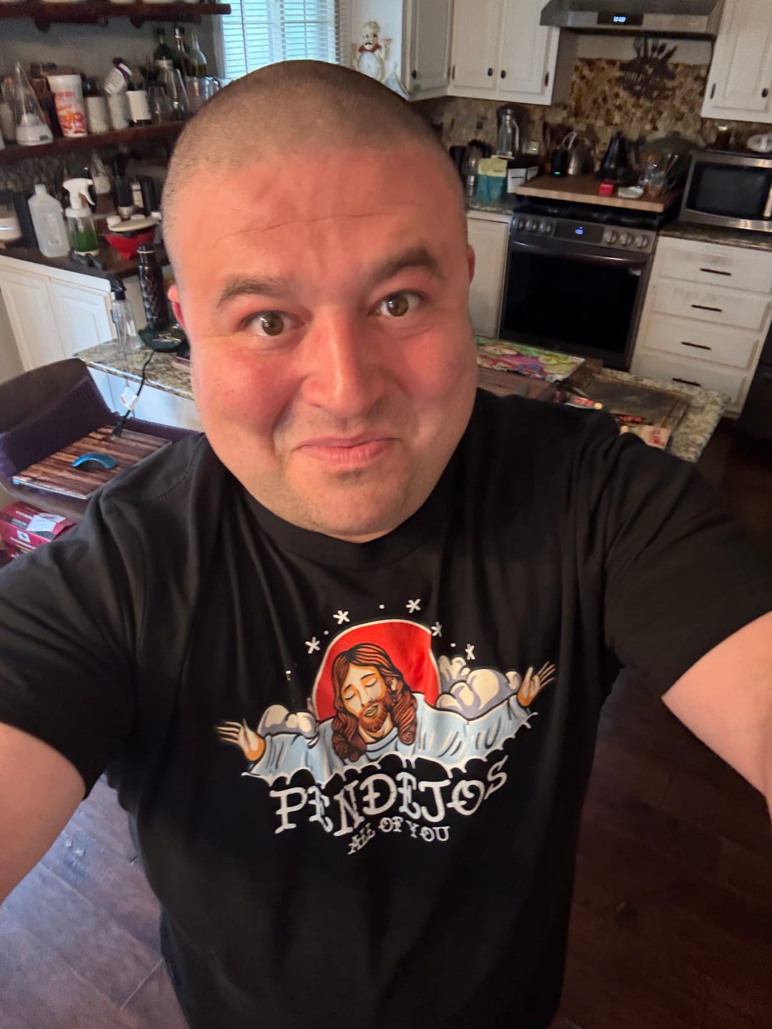 Customer photo review of Pendejos, All Of You Old School OG T-shirt