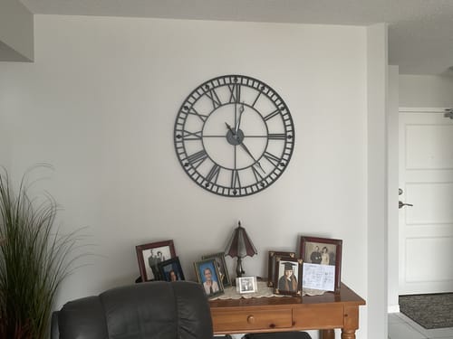 Customer photo review of 32" Black Roman Numeral Metal Wall Clock - 82cm
