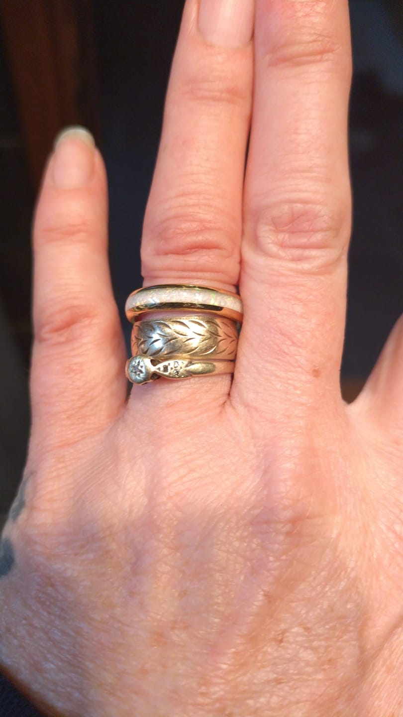 Customer photo review of The Golden White Opal 4mm Wonder Ring