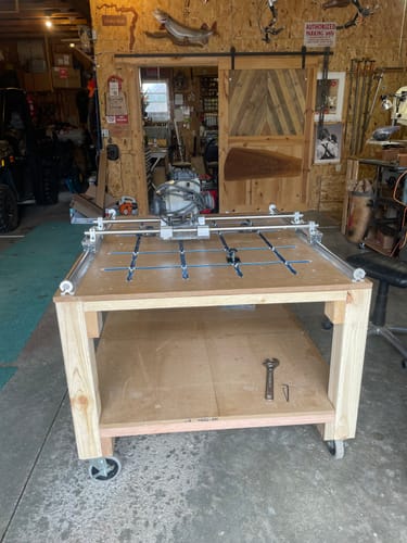 Customer photo review of 48" Linear Rails For Router Sled (Pair-Set Of 2)