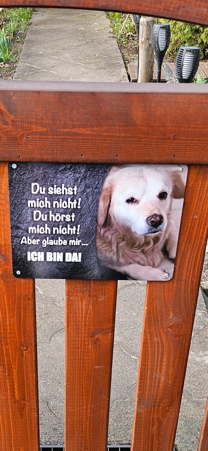 Customer photo review of Hunde-Türschild mit Foto & Wunschtext (UV- UND WETTERFEST) - Angebot beim Kauf eines 2. Schildes