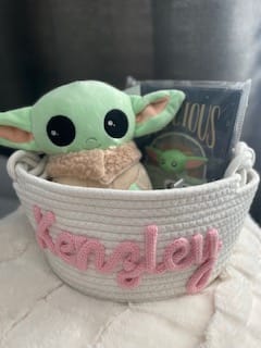 Customer photo review of Baby Knits™ Personalized Knitted Basket