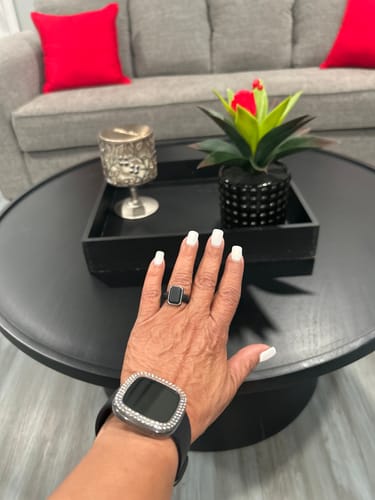 Customer photo review of Emerald Collection- Silicone Rings with Metal Frame