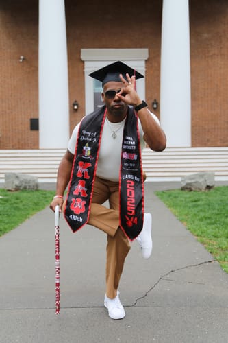 Customer photo review of Personalized Kappa Alpha Psi Black Graduation Stole School And Org Style