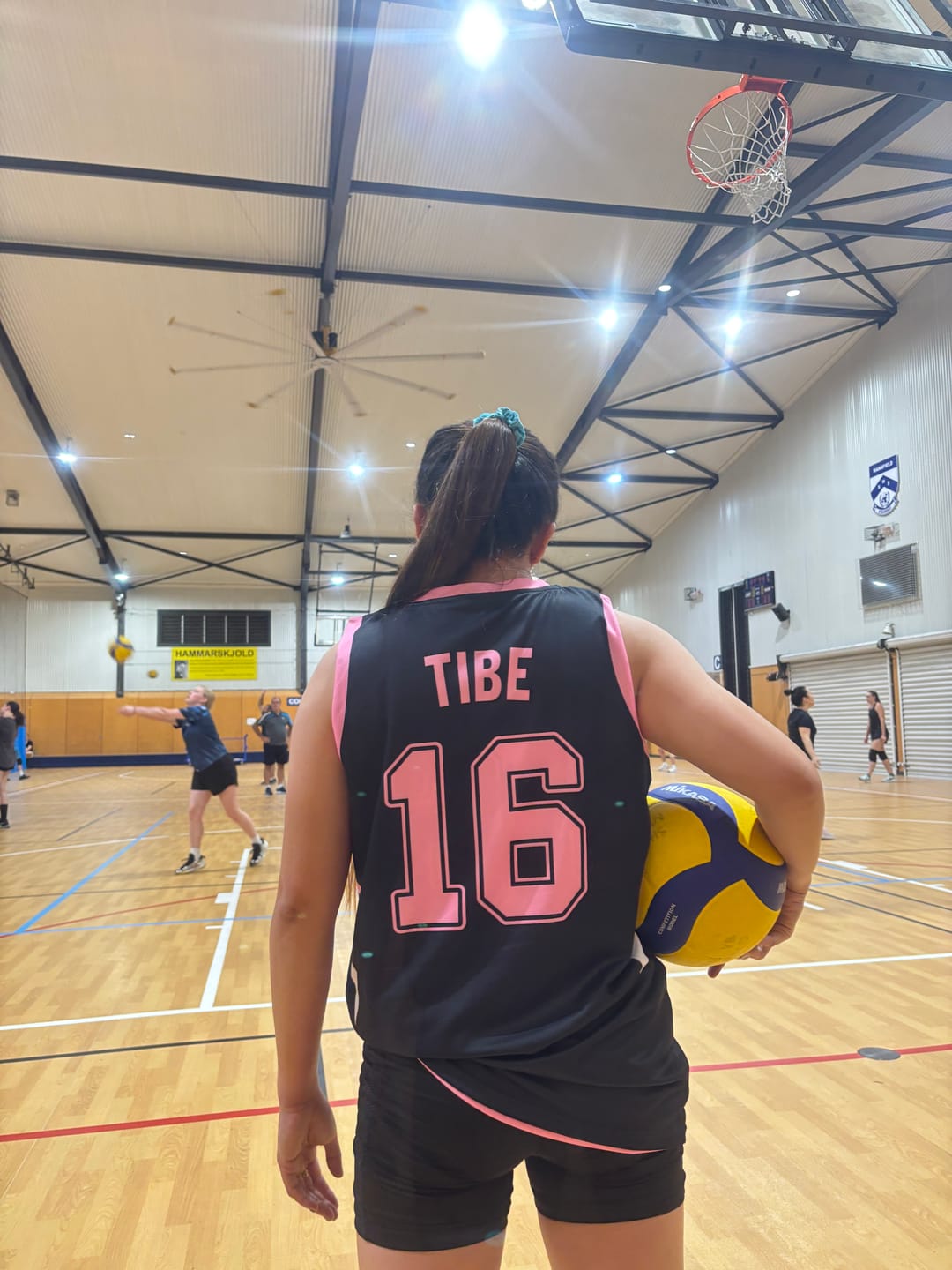 Customer photo review of Custom Black Pink Double Side Tops Athletic Basketball Jersey