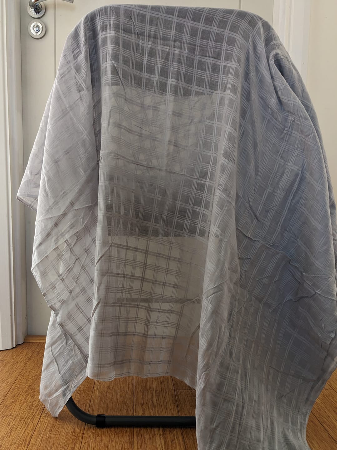 Customer photo review of Grey Checkered Muslin Fabric