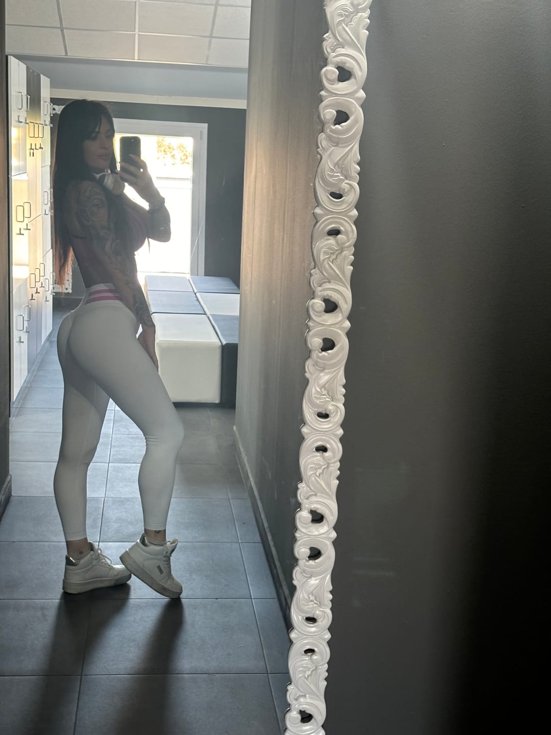 Customer photo review of Leggings Ikona Bianco e Rosa Ortensia