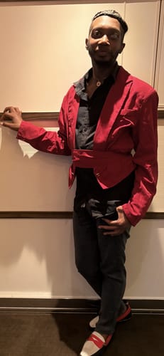 Customer photo review of Mens Solid Color Cropped Long Sleeve Casual Blazer SKUK95599