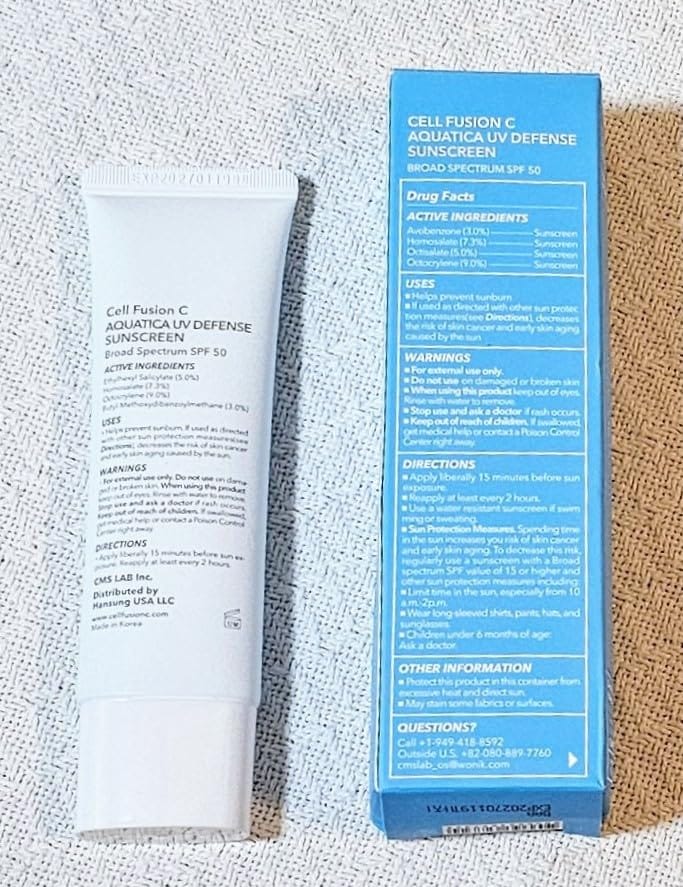 Customer photo review of [Cell Fusion C] Aquatica UV Defense Sunscreen OTC 50ml