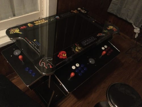 Customer photo review of Cocktail Arcade Machine 4600 Games 32 inch screen Tilt Up Black Multi Cade