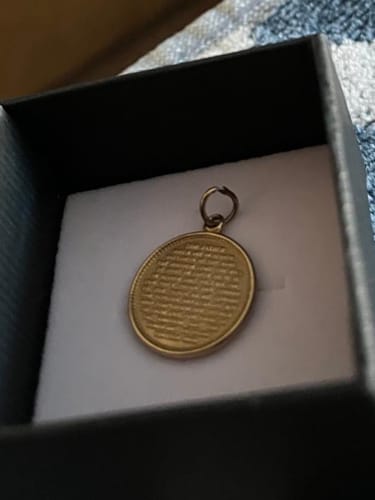 Customer photo review of 9ct 375 Gold Lord's Prayer Charm (1960)