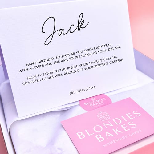 Customer photo review of Personalised Poem Brownie & Blondie Mixed Box