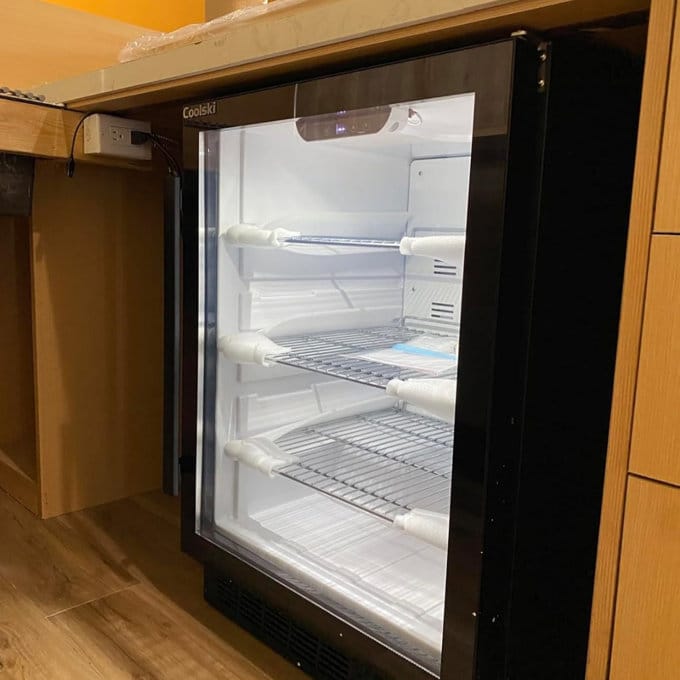 Customer photo review of Coolski 24” 180 Cans(12 Oz.) Under Counter Built-In / Freestanding Beverage Refrigerator with Glass Door