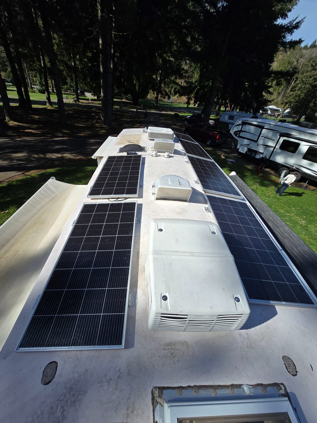 Customer photo review of MEGA 200 | 200 Watt Solar Panel | Premier 12V Off-Grid Solar Panel for RVs Cabins, Boats | 25-Year Output Warranty | UL Certified