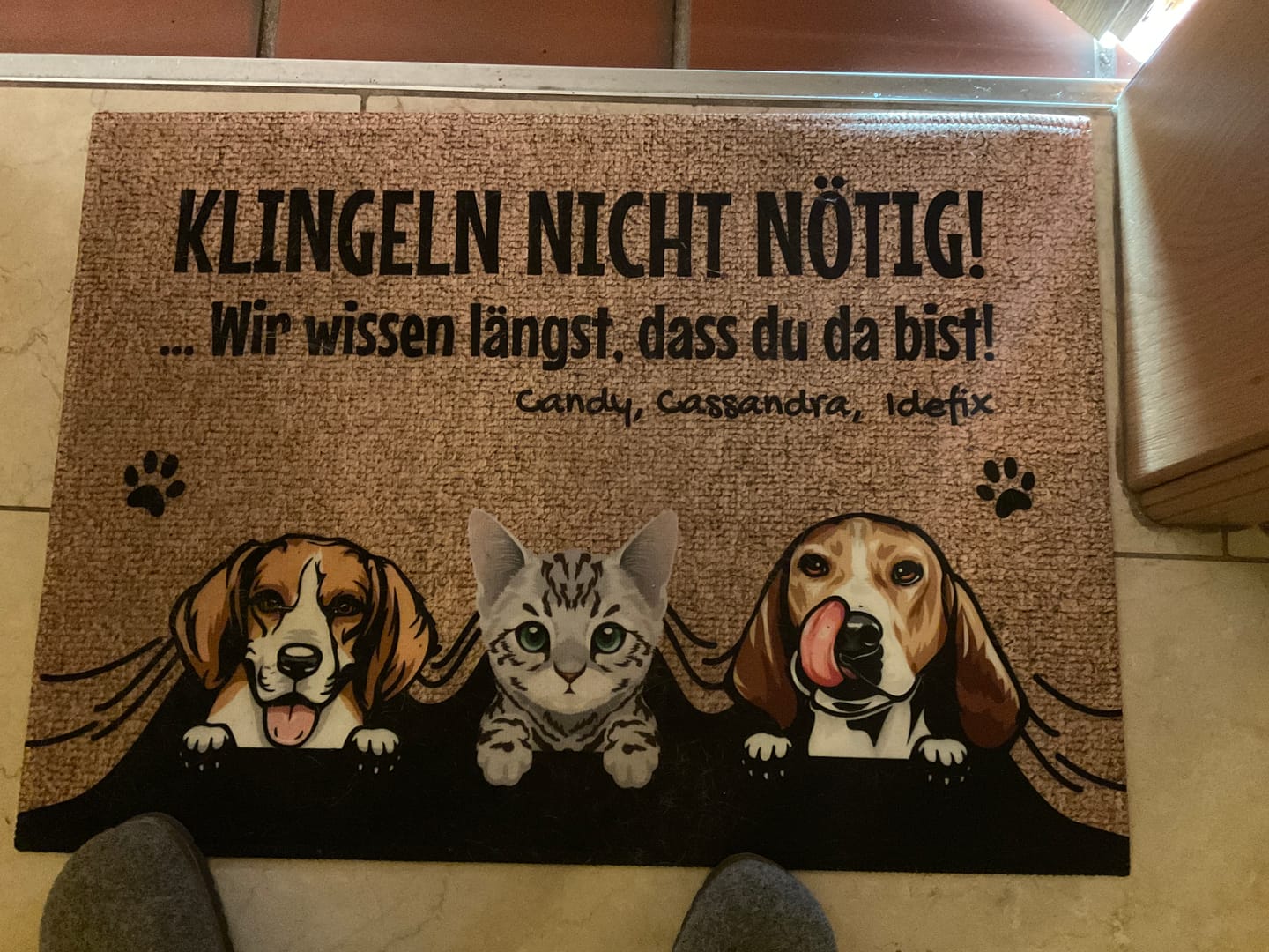 Customer photo review of Klingeln nicht nötig - Individuelle Fußmatte