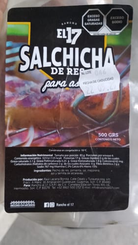 Reseña con foto de un cliente sobre Salchichas de Res para Asar