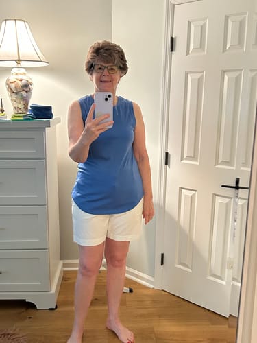 Customer photo review of Bella Tunic Top - Blue Gelato