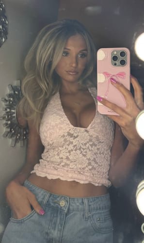 Customer photo review of pink ribbon iPhone case