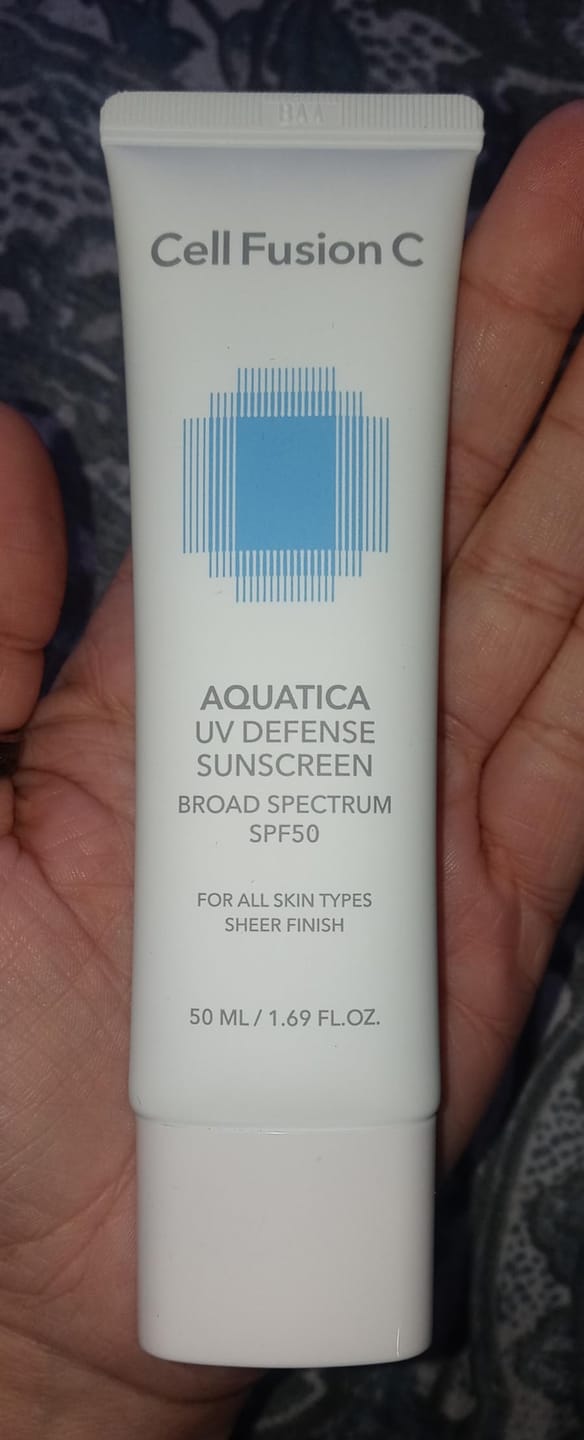 Customer photo review of [Cell Fusion C] Aquatica UV Defense Sunscreen OTC 50ml