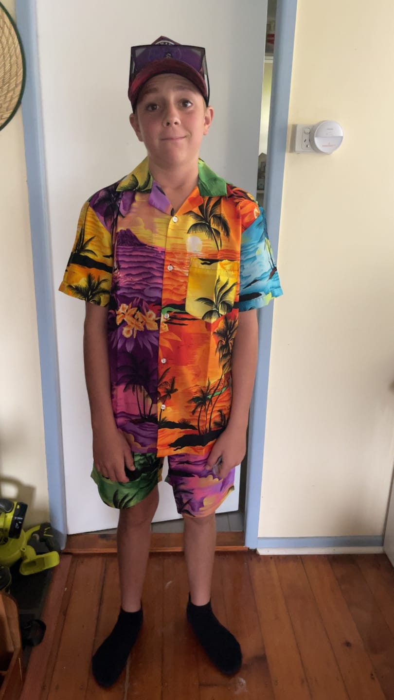 Customer photo review of Sunset Patchwork Adult Shirt
