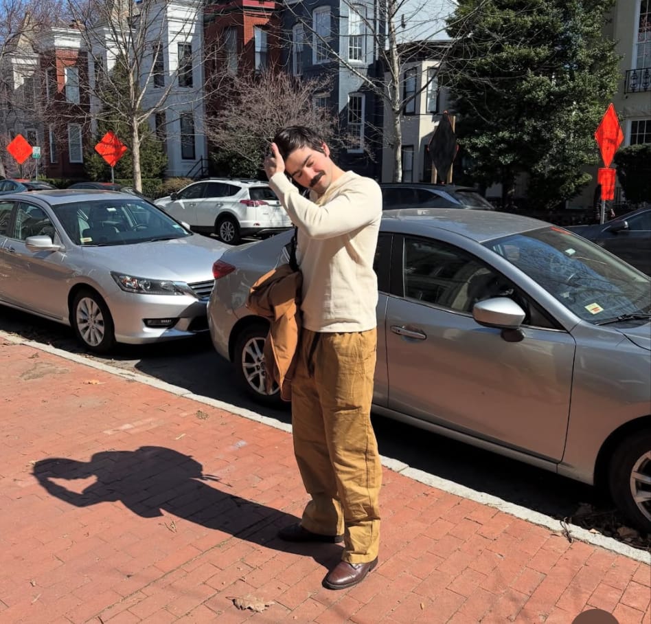 Customer photo review of Vintage Long Sleeve Henley Shirt - Apricot