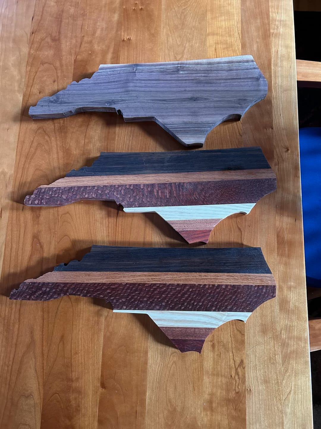 Customer photo review of 18.0x7.0" State Of North Carolina Acrylic Router Template