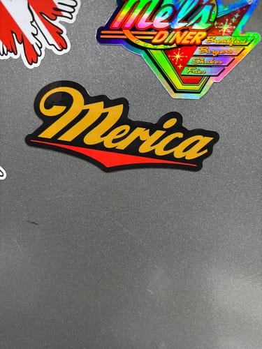 Customer photo review of Merica Sticker