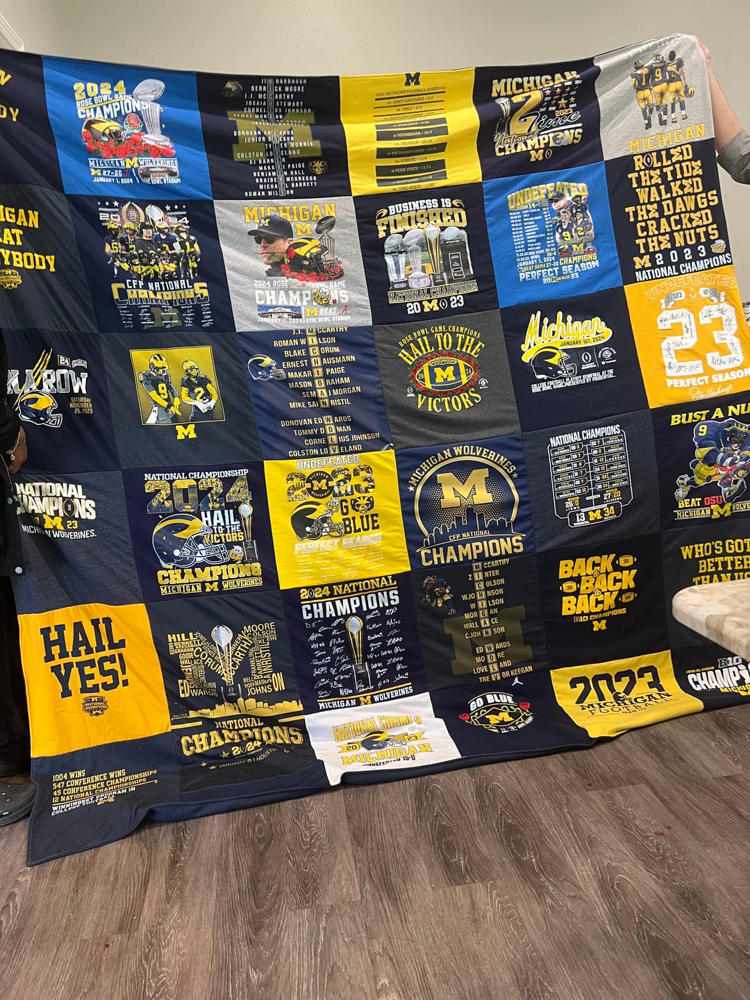 Customer photo review of Quilts for Large and XL T-Shirts