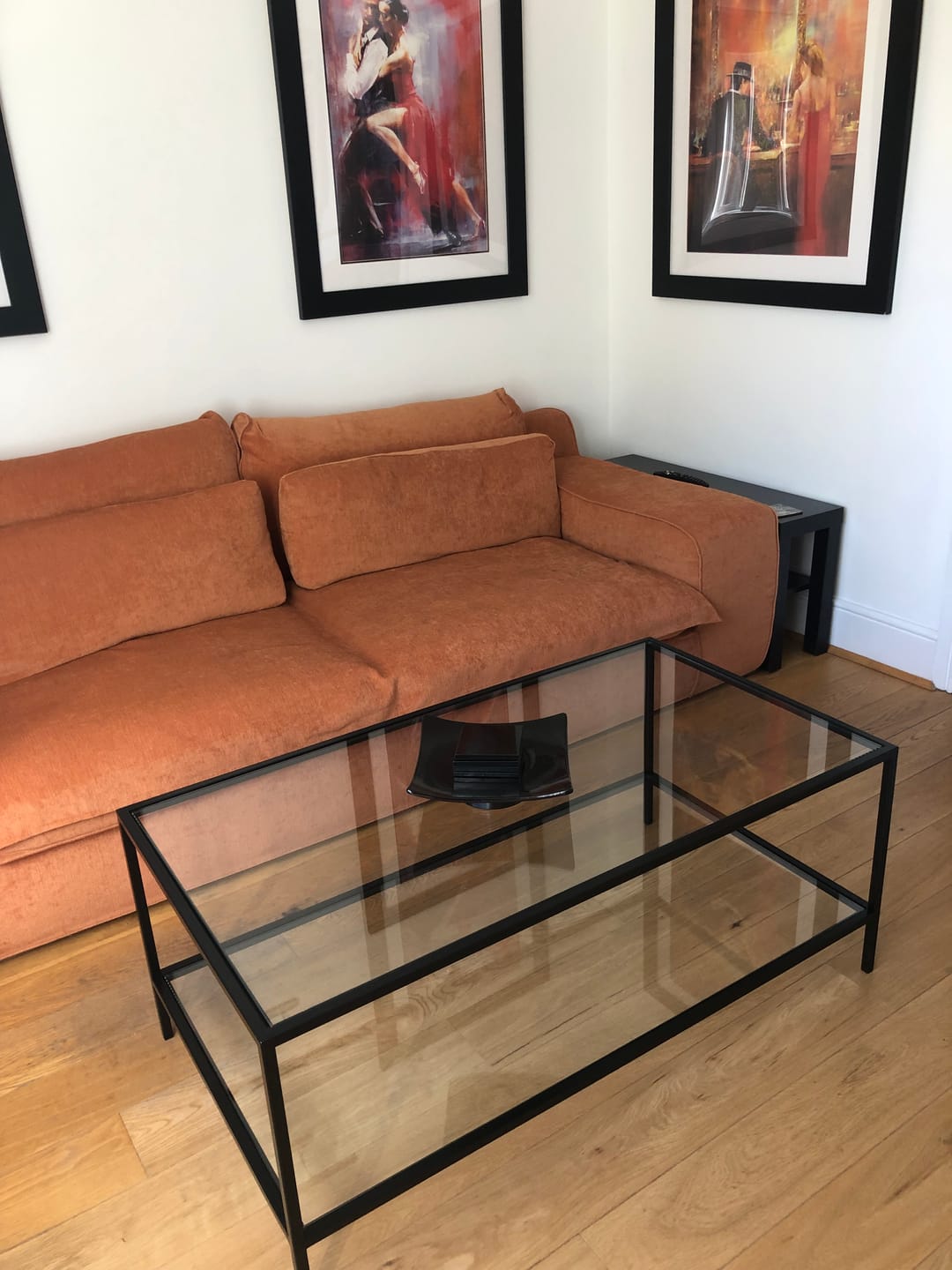 Customer photo review of Madison Glass Metal Coffee Table - Black