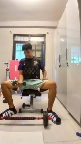 Customer photo review of Muscle Power Vinyl Dumbbell 10 lbs